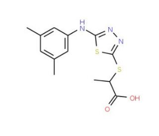 2-({5-[(3,5-dimethylphenyl)amino]-1,3,4-thiadiazol-2-yl}thio)propanoic acid - chemical structure image