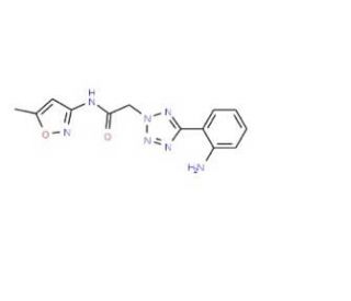 2-[5-(2-Amino-phenyl)-tetrazol-2-yl]-N-(5-methyl-isoxazol-3-yl)-acetamide (CAS 436093-06-0) - chemical structure image