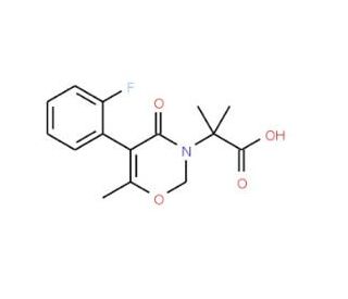 2-[5-(2-Fluorophenyl)-6-methyl-4-oxo-2H-1,3-oxazin-3(4H)-yl]-2-methylpropanoic acid - chemical structure image