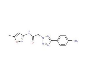 2-[5-(4-Amino-phenyl)-tetrazol-2-yl]-N-(5-methyl-isoxazol-3-yl)-acetamide (CAS 436092-90-9) - chemical structure image