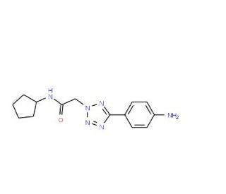 2-[5-(4-Amino-phenyl)-tetrazol-2-yl]-N-cyclopentyl-acetamide (CAS 436092-98-7) - chemical structure image