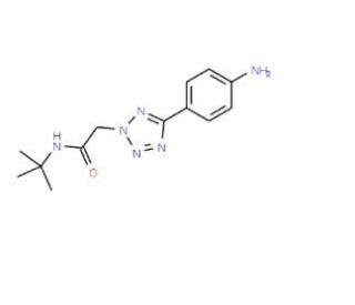 2-[5-(4-Amino-phenyl)-tetrazol-2-yl]-N-tert-butyl-acetamide (CAS 436092-97-6) - chemical structure image