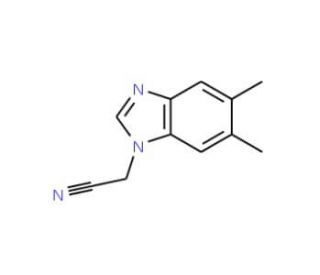 2-(5,6-dimethyl-1H-1,3-benzodiazol-1-yl)acetonitrile (CAS 167980-30-5) - chemical structure image