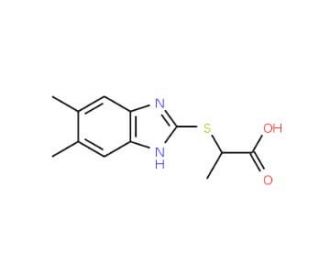 2-(5,6-Dimethyl-1H-benzoimidazol-2-ylsulfanyl)-propionic acid - chemical structure image