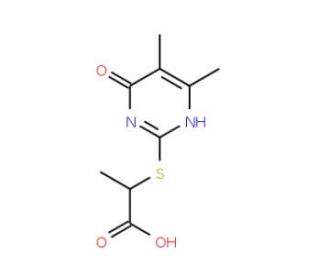 2-(5,6-Dimethyl-4-oxo-1,4-dihydro-pyrimidin-2-yl-sulfanyl)-propionic acid - chemical structure image