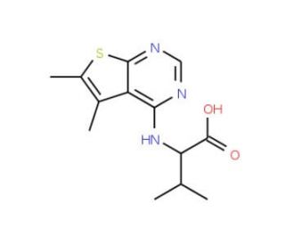 2-(5,6-Dimethyl-thieno[2,3-d]pyrimidin-4-ylamino)-3-methyl-butyric acid - chemical structure image
