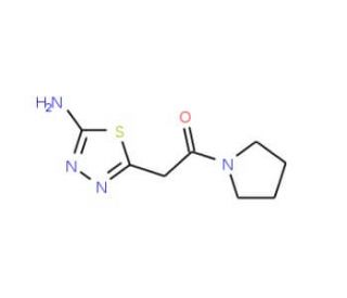 2-(5-Amino-[1,3,4]thiadiazol-2-yl)-1-pyrrolidin-1-yl-ethanone - chemical structure image