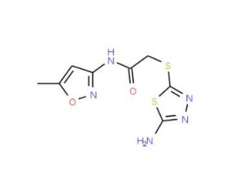 2-(5-Amino-[1,3,4]thiadiazol-2-ylsulfanyl)-N-(5-methyl-isoxazol-3-yl)-acetamide - chemical structure image