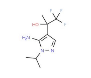 2-(5-amino-1-isopropyl-1H-pyrazol-4-yl)-1,1,1-trifluoropropan-2-ol - chemical structure image
