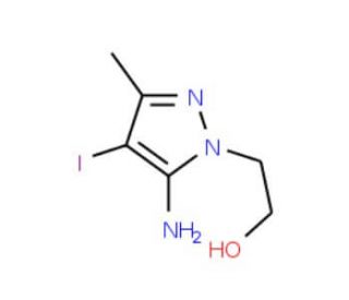 2-(5-amino-4-iodo-3-methyl-1H-pyrazol-1-yl)ethanol - chemical structure image