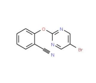 2-(5-Bromo-pyrimidin-2-yloxy)-benzonitrile (CAS 1017789-04-6) - chemical structure image