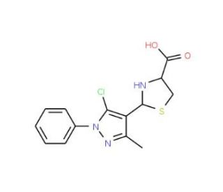 2-(5-Chloro-3-methyl-1-phenyl-1H-pyrazol-4-yl)-1,3-thiazolidine-4-carboxylic acid - chemical structure image