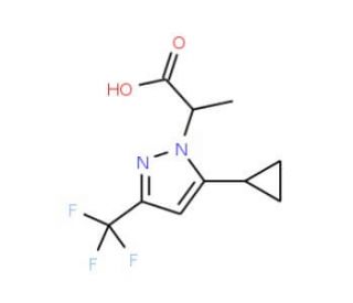 2-(5-Cyclopropyl-3-trifluoromethyl-pyrazol-1-yl)-propionic acid - chemical structure image