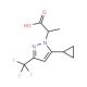 2-(5-Cyclopropyl-3-trifluoromethyl-pyrazol-1-yl)-propionic acid - chemical structure image