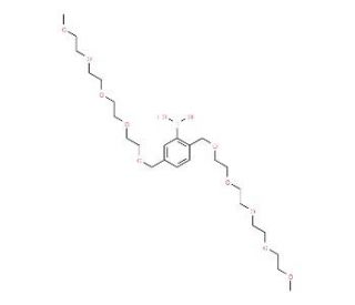 2,5-Di(2,5,8,11,14-pentaoxapentadecyl)phenylboronic acid (CAS 957121-01-6) - chemical structure image