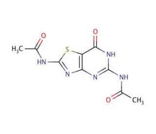2,5-Diacetamido-2,3-dihydrothiazolo[4,5-d]pyrimidine-7-(6H)-one (CAS 22365-29-3) - chemical structure image
