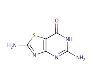 2,5-Diamino-2,3-dihydrothiazolo[4,5-d]pyrimidine-7-(6H)-one (CAS 22288-77-3) - chemical structure image