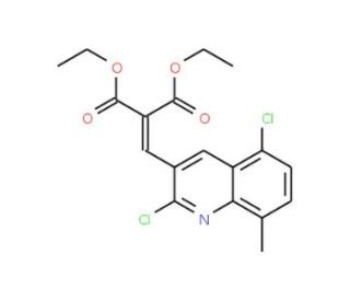 2,5-Dichloro-8-methyl-3-(2,2-diethoxycarbonyl)vinylquinoline (CAS 1031929-00-6) - chemical structure image