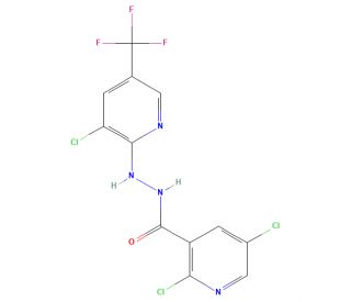 2,5-Dichloro-N&prime;-[3-Chloro-5-(trifluoromethyl)pyridin-2-yl]pyridine-3-carbohydrazide (CAS 680217-58-7) - chemical structure im