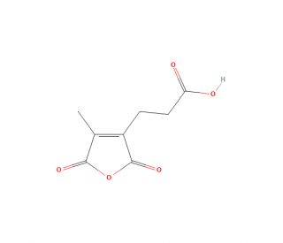 2,5-Dihydro-4-methyl-2,5-dioxo-3-furanpropanoic acid (CAS 487-66-1) - chemical structure image