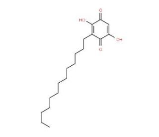 2,5-Dihydroxy-3-tridecyl-[1,4]benzoquinone (CAS 573-40-0) - chemical structure image