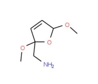 (2,5-Dimethoxy-2,5-dihydrofuran-2-yl)methylamine (CAS 14496-27-6) - chemical structure image