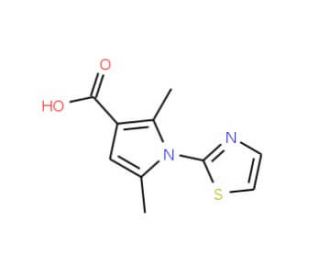 2,5-dimethyl-1-(1,3-thiazol-2-yl)-1H-pyrrole-3-carboxylic acid - chemical structure image