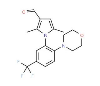 2,5-Dimethyl-1-(2-morpholin-4-yl-5-trifluoromethyl-phenyl)-1H-pyrrole-3-carbaldehyde - chemical structure image