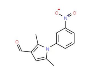 2,5-dimethyl-1-(3-nitrophenyl)-1H-pyrrole-3-carbaldehyde (CAS 423753-42-8) - chemical structure image