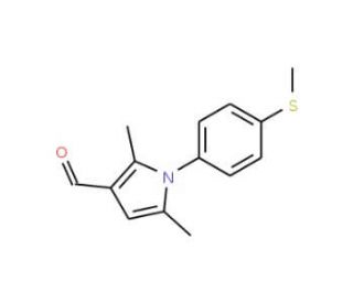 2,5-dimethyl-1-[4-(methylthio)phenyl]-1H-pyrrole-3-carbaldehyde (CAS 923743-09-3) - chemical structure image