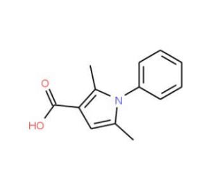 2,5-Dimethyl-1-phenyl-1H-pyrrole-3-carboxylic acid (CAS 3807-56-5) - chemical structure image