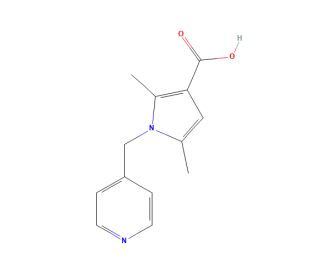 2,5-Dimethyl-1-[(pyridin-4-yl)methyl]-1H-pyrrole-3-carboxylic acid (CAS 306936-15-2) - chemical structure image
