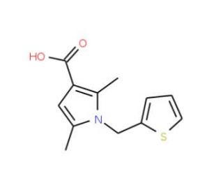 2,5-dimethyl-1-(thien-2-ylmethyl)-1H-pyrrole-3-carboxylic acid (CAS 306936-14-1) - chemical structure image