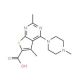 2,5-Dimethyl-4-(4-methylpiperazin-1-yl)thieno-[2,3-d]pyrimidine-6-carboxylic acid (CAS 421565-56-2) - chemical structure imag