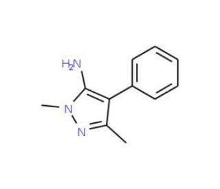 2,5-Dimethyl-4-phenyl-2H-pyrazol-3-ylamine (CAS 3654-22-6) - chemical structure image