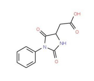 (2,5-Dioxo-1-phenyl-imidazolidin-4-yl)-acetic acid - chemical structure image