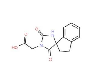 (2,5-dioxo-2&prime;,3&prime;-dihydro-1H-spiro[imidazolidine-4,1&prime;-inden]-1-yl)acetic acid - chemical structure image