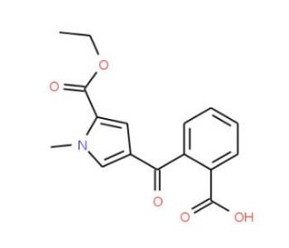 2-{[5-(Ethoxycarbonyl)-1-methyl-1H-pyrrol-3-yl]carbonyl}benzoic acid (CAS 120562-90-5) - chemical structure image