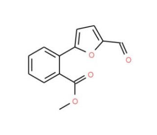 2-(5-Formyl-furan-2-yl)-benzoic acid methyl ester - chemical structure image
