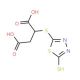 2-(5-Mercapto-1,3,4-thiadiazol-2-ylsulfanyl) succinic acid (CAS 125605-97-2) - chemical structure image
