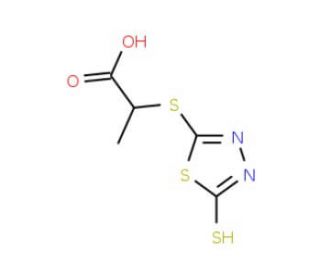 2-(5-Mercapto-1,3,4-thiadiazol-2-ylthio)-propionic acid (CAS 60725-23-7) - chemical structure image