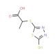 2-(5-Mercapto-1,3,4-thiadiazol-2-ylthio)-propionic acid (CAS 60725-23-7) - chemical structure image