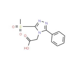 2-(5-Methanesulfonyl-3-phenyl-[1,2,4]triazol-4-yl)-acetic acid (CAS 892874-30-5) - chemical structure image