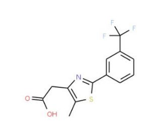 2-{5-Methyl-2-[3-(trifluoromethyl)phenyl]-1,3-thiazol-4-yl}acetic acid (CAS 924868-87-1) - chemical structure image