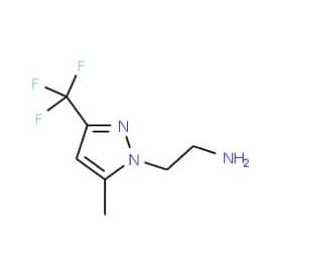 2-[5-Methyl-3-(trifluoromethyl)-1H-pyrazol-1-yl]-ethanamine (CAS 925154-89-8) - chemical structure image