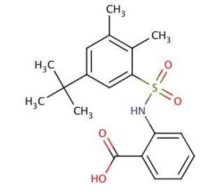 2-(5-tert-Butyl-2,3-dimethyl-benzenesulfonylamino)-benzoic acid - chemical structure image