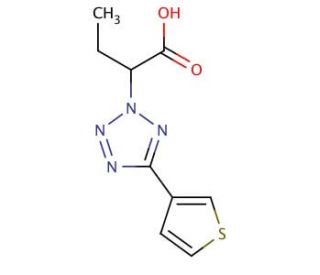 2-(5-thien-3-yl-2H-tetrazol-2-yl)butanoic acid - chemical structure image