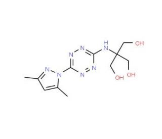 2-{[6-(3,5-dimethyl-1H-pyrazol-1-yl)-1,2,4,5-tetrazin-3-yl]amino}-2-(hydroxymethyl)propane-1,3-diol - chemical structure imag