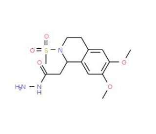2-[6,7-dimethoxy-2-(methylsulfonyl)-1,2,3,4-tetrahydroisoquinolin-1-yl]acetohydrazide (CAS 100879-60-5) - chemical structure