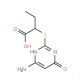 2-(6-Amino-4-oxo-1,4-dihydro-pyrimidin-2-yl-sulfanyl)-butyric acid (CAS 436088-62-9) - chemical structure image